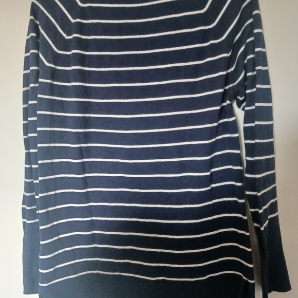 Motherhood Maternity Navy and White Striped Nursing Sweater - Picture 2 of 4